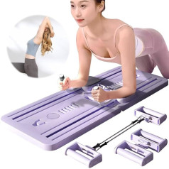 Fiorky Pilates Board, Pilates Reformer Set, Abdominal Exercise Board, Fitness Board with Mat and Counter, Full Body Training Device, Automatic Rebound Pilates Reformer Home Training Equipment