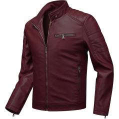 SRZYMJ Men's Leather Jacket Biker Jacket Fleece Jacket Men's Green Winter Jacket Men's Waterproof Warm T-Shirt Men's Set Rain Jackets Warm Winter Jacket Men