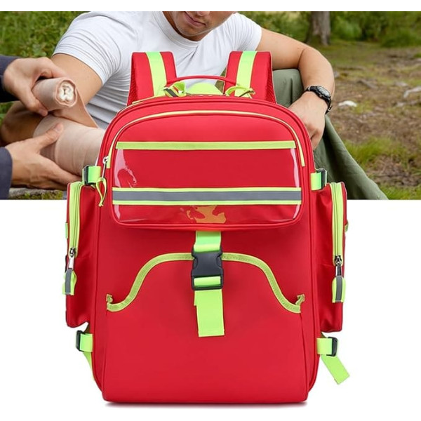 Joyfitness First Aid Trauma Bag with Side Pockets, First Aid Emergency Backpack, First Aid Backpack, Empty Bag for Camping, Hiking, Trekking, Adventure, Home (Bag Only)