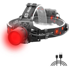 WESLITE Headlamp Red Light, 1000 Lumens Head Torch Red Light Extremely Bright Headlamp LED Rechargeable with Red Light Zoomable Outerdo Headlamp Red for Hunting Night Vision Astronomy Camping