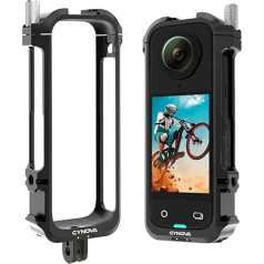 BeisDirect Protective Cage for Insta360 X4 Action Camera Accessory for Insta 360 X4 Protective Bezel Protective Case Metal Rabbit Cage with Silicone Lens Case