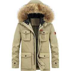 SRZYMJ Men's Winter Coat Long Thick Fleece Lining Winter Coat Parka Transition Jacket Leisure Jacket Cotton Outdoor Jacket Functional Jacket 3 in 1 Softshell Jacket Sweat Jacket Quilted Jacket Fleece