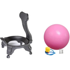 FNEDYHK Yoga Ball Chair, Advanced Ergonomic Fitness Ball Chair for Office with Backrest - Includes Exercises, D