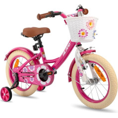 Hiland 16 Inch Children's Bicycle for Girls 3 4 5 6 Years with Basket Stabilisers Pink