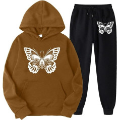 Briskorry Sweatsuit Set Damen, Kapuzenpulli und Trainingshose, Hoodie Set Gedruckter Halloween Jogginghose Set Kapuze 2-Teiliges Tracksuit Loose Freizeit Hausanzug Modern Winter Sportswear Jogger