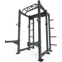 Atletica R8-Apache Power Rack, 6-Post Power Rack, 226 cm Height, 123 x 143 cm Base, 209 kg Heavy, 8 Weight Pins, Spotter Arms, Bar Holder, 4 J-Hooks