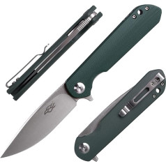 Firebird GANZO FH41S-GB Pocket Folding Knife D2 Steel Blade 75 mm G10 Non-Slip Handle with Clip Camping Hunting Fishing Outdoor EDC Knife 175 mm 72 g (Green)