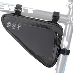 Triangle Waterproof Bicycle Bag, Reflective Bicycle Frame Bag, Bicycle Bag Frame, Reflective Bicycle Triangle Bag, for Phone Money, Repair Tool, Outdoor Sports Riding (Black)