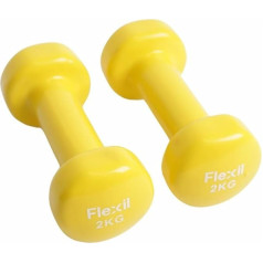 Flexil® Vinyl Dumbbell Weights Set Hand Weights Home Gym Equipment Comfortable Grip 2kg