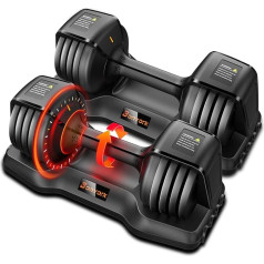 25 kg Adjustable Kettler Set - Bonvork 5-in-1 Weight Sets with Anti-Slotting Texture Handle for Training & Fitness, 1 Second Adjustable Weights with Cast Iron for Full Body Workout Fitness