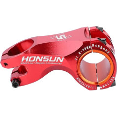 Demeras 1 x Bike Stem Aluminium Alloy Bike Handlebar Stem Bike Stem Extender with 35 mm to 31.8 mm Adapter for Mountain Bike Road Bike (Red)