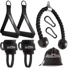 JUDOKALL Trizepsseil zum Herunterziehen - Knöchelriemen für Kabelmaschinenbefestigung, Trizeps-Zugseilmaschine und Übungsbänder, Griffe, Heim-Fitness-Zubehör für Armkraft-Trainingsgeräte