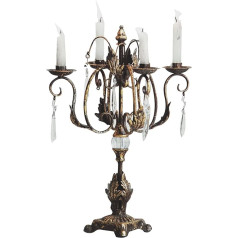 NZpost Kerzenhalter Schmiedeeisen Kerzenhalter Glas Kristall Anhänger Ornamente Wohnzimmer Zuhause Retro Kerzenhalter Abendessen Kerzenhalter (A)