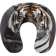 WYUSPGK Reisekissen, Tiger at Rest Druck Nackenkissen U-förmiges Kissen Reise Nackenkissen Memory Foam Kissen Flugzeug Kissen Tragbares Kissen