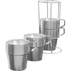 antianzhizhuang Set of 4 Drinking Glasses Stainless Steel Camping Cups Backpacking Hiking