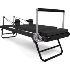 RNQZ Pilates Reformer Machine for Home, Foldable Pilates Reformer Machine, Home Use Equipment, Foldable Pilates Reformer Machine with Springs, Black