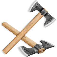 Dream Reach 2 Pieces Hatchet Axe Set Double Axe Survival Axe Camping Outdoor Viking Axe Hand Axe Wooden Handle for Bushcraft Forest Garden Men Gifts