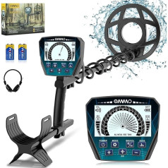 OMMO Metal Detector for Adults, Large LCD Screen, Battery Low Indicator, Adjustable Handle, 27.5 - 49 inches, 4 Modes, 10 Inch Waterproof Search Coil, Lightweight Gold Metal Detector for Children