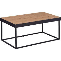 Inter Link - Coffee Table - Side Table - Living Room Table - Metal Frame Black - Powder Coated Surface - Decor Oak Artisan - 90 x 55 x 40 cm - Passione