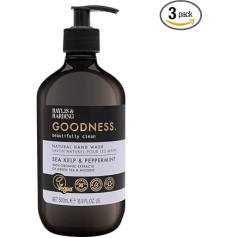 Baylis & Harding Goodness Sea Kelp & Peppermint Natural Hand Wash, 500 ml (Pack of 3) - Vegan Friendly