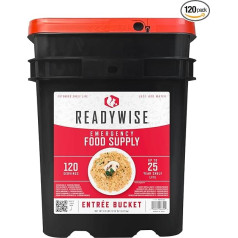 ReadyWise, Notration, 120 Portionen, Mittag- und Abendessen, Essensset zum Mitnehmen, 13 Rezepte, Gefriergetrocknet, Langlebige Lebensmittelversorgung, 25 Jahre Haltbarkeit, Notfallnahrung, 14 Tage