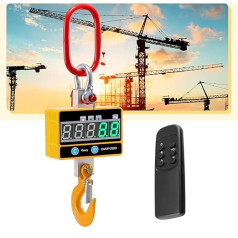 KKTECT Crane Scales 2000 kg / 4000 lb Industrial Hanging Scales High Performance Rechargeable Super Clear Digital Crane Scale with Remote Control 2T High Precision Electronic Hanging Scales