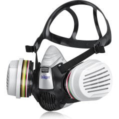 Dräger X-plore 3300 with ABEK1 Hg P3 Combination Filter Respirator Mask Half Mask for Chemical Work Gas Mask Against Gases Vapours Fine Dust Particles Dust Mask in Various Sizes