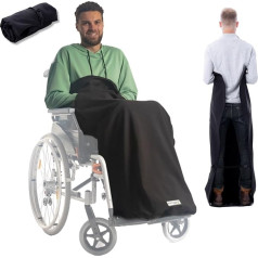 BELIEFF Wheelchair Fleece Blanket for Outdoor Use - Size 140 x 90 x 35 cm Protects Against Rain Cold and Wind Pockets for Hands 100% Polyester and Fully Fleece Lined (with PVC Underfoot Protection)