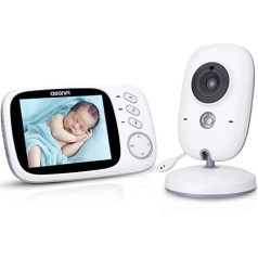 AWANFI Baby Monitor with Camera, 3.2 Inch Wireless Baby Monitor with Video Screen, Wireless Intercom Function, VOX Night Vision Camera, Temperature Display, Lullabies