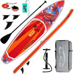 FunWater Inflatable Stand Up Paddle Board Surfboard SUP Complete Paddle Board Accessories Adjustable Paddle Pump ISUP Travel Backpack Leash Waterproof Bag Adult Paddle Board