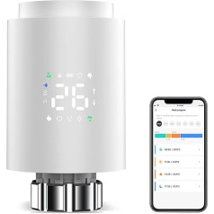 Smart Thermostat Heizkörperventil Programmierbares Thermostatventil, Zigbee Thermostat zur Temperaturanpassung, App-Steuerung, Tuya Zigbee Hub erforderlich, kompatibel mit Alexa, Google Home (Weiß)