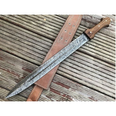 Perkin Damask Steel Knife - 61 cm Fixed Hunting Knife Sword - FST1