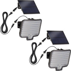 Oktaplex Set of 2 Ede LED Solar Outdoor Spotlights with Motion Sensor IP44 Warm White 3000 K Solar Wall Light Outdoor Anthracite