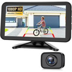 AUTO-VOX W12 Wireless Car Reversing Camera: 5 Inch LCD 1080P Reversing Camera Radio Supports 2 Cameras, Reversing Camera Retrofitting with Stable Signal, IP69K Waterproof, Night Vision for Car, Truck,