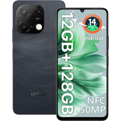 UMIDIGI G9C Smartphone without Contract, 12 GB (6 + 6) + 128 GB, Black