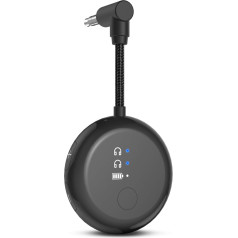Avantree SoundJet R1 Airplane Bluetooth Adapter for AirPods and Headphones with Low Latency and 20 Hours Playtime, Wireless Audio Transmitter for Flights, Travel, Gym, TV, Tablets