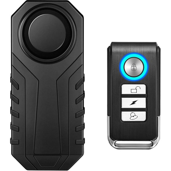 ZEXMTE Bicycle Alarm, 113 dB Anti-Theft Alarm with Remote Control, Vibration Motion Sensor, Waterproof Alarm for Motorcycle, Scooter, Bicycle, Door
