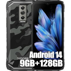 DOOGEE Blade 10 Smartphone without Contract (2024), 9GB + 128GB, 5150mAh Battery, 11mm Thin Simlock-free Mobile Phones, Robust 4G, 16MP Camera + 8MP Outdoor Mobile Phone, Android 14, 6.56 Inch, NFC