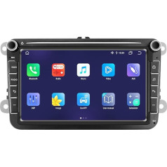 Android 12 Car Radio 8 Inch QLED Screen 8-Core for VW Golf 5/6 T5 Touran Polo Sharan Passat Tiguan Seat with Wireless Carplay/Android Car WiFi Bluetooth 5.0 RDS SWC DSP Europe Map (8GB+128GB)