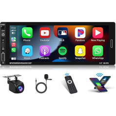 2+64G Android 13 Car Radio 1 DIN with Wireless Carplay Android Car - 6.9 Inch Touchscreen Car Radio GPS Navigation WiFi Bluetooth Mirror Link Radio FM / RDS USB Type-C RCA Steering Wheel Control +