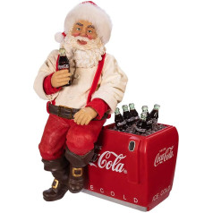 Kurt S. Adler Kurt Adler Coca-Cola Santa Sitting on Cooler Table, Multi-Colour