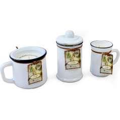 Candele D'Aurora Christmas set consisting of three different sizes, all white in white glass, gently flavoured with vanilla, set Bianca vanilla