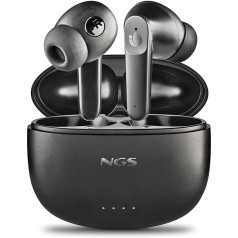 NGS Artica Hush In-Ear Wireless Headphones with ANC & ENC, 16 Hours Autonomy, Touch Control, USB-C Charging Station, Microphone, Ergonomic Design, Adjustable Ear Pads, Bluetooth 5.3