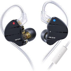 Yinyoo KBEAR KS10 Headphones with Cable In Ear, 1DD 4BA Removable In-Ear Monitor with Microphone, Anodizing Process, Electronic Crossover System, IEM Headphones for Listening to Pop, Rock