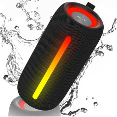 oraolo Powerful Bluetooth Speaker, Portable Wireless Speaker with Powerful Stereo Sound, 24W RGB Lights, Bluetooth 5.4, Support AUX/TF Card, Waterproof IPX6 for