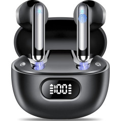 Bluetooth Headphones, Wireless Bluetooth 5.3 In-Ear Headphones with 4 ENC Noise Cancelling Mic, Wireless Headphones, Deep Bass Wireless Earbuds, 40 Hours, IP7 Waterproof Earphones, LED Display
