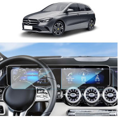 SKTU [Pack of 2 Screen Protectors Compatible with Merce-des Benz A Class B Class W177 W247 GLA GLB Navi + Instrument Panel Protective Film Made of Tempered Glass 10.25 Inch