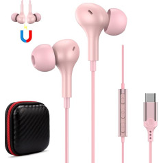 USB C Headphones for iPhone 15 Samsung Galaxy A55 A35 A34 A54 A53 A33 S23 Ultra S22 Headphones Type C with Microphone HiFi Stereo USB C In-Ear Headphones for Xiaomi 14 13 12 11T Pixel 8a 7 OnePlus 12