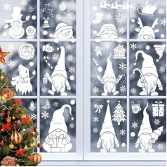Window Stickers Christmas Self-Adhesive Snowflakes Window Stickers Winter Decoration Christmas Decoration Window Pictures Snowflakes Reusable Snowflakes Window Christmas Window Stickers 9 Sheets