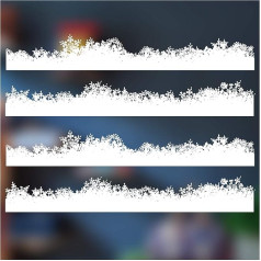 Christmas Decoration Christmas Window Decoration - Christmas Decoration Window - Window Decoration - Christmas - Winter - Flaky Snow and Frost Window Border - Window Sticker - 4 Metres